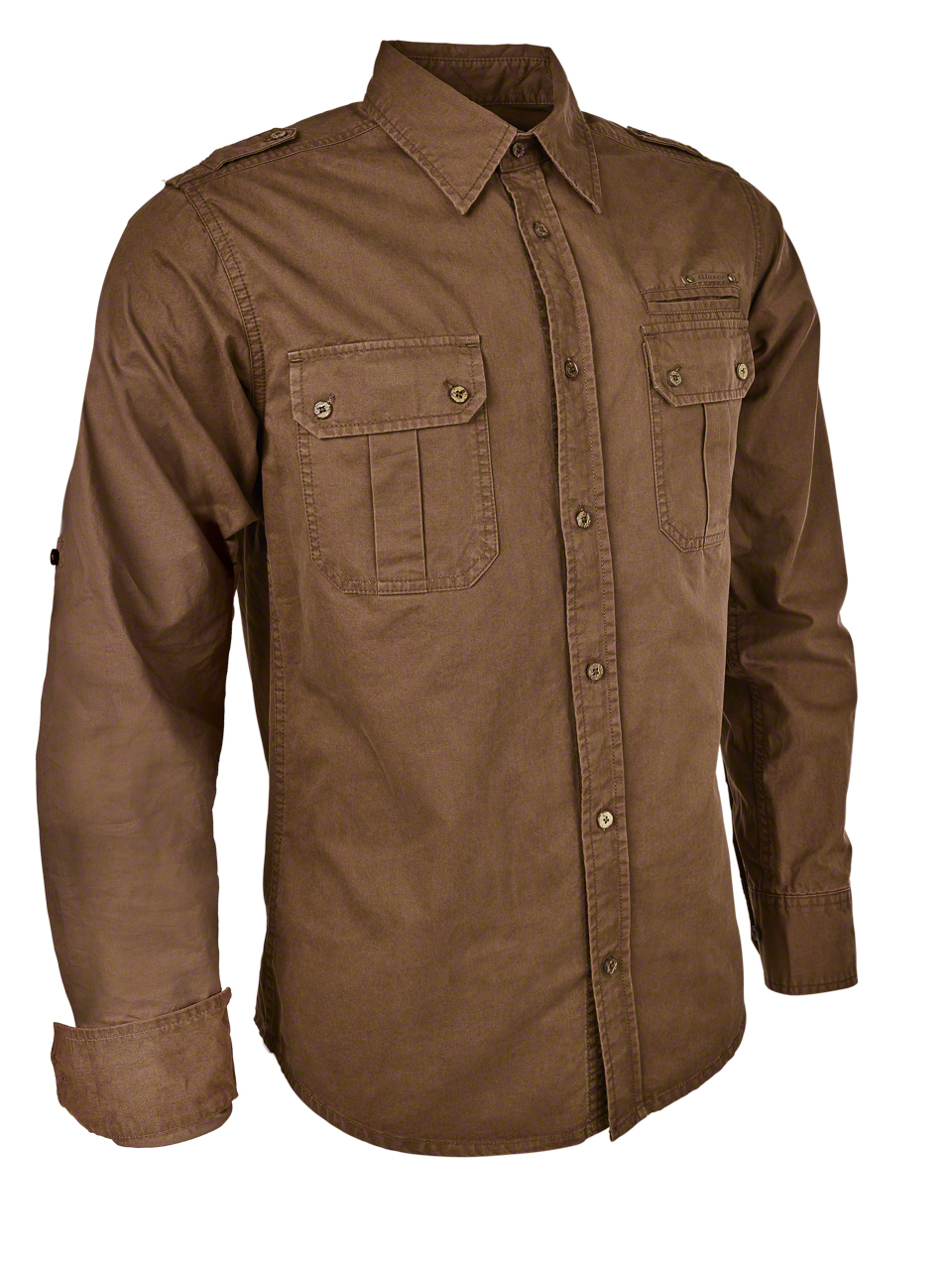 Blaser Lukas Twill férfi ing 116015-087 - algodón-marrón oliva Blaser Lukas Twill férfi ing 116015-087 - algodón-marrón oliva