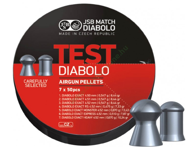 JSB Exact TEST 4.5 mm lövedék válogatás JSB Exact TEST 4.5 mm lövedék válogatás