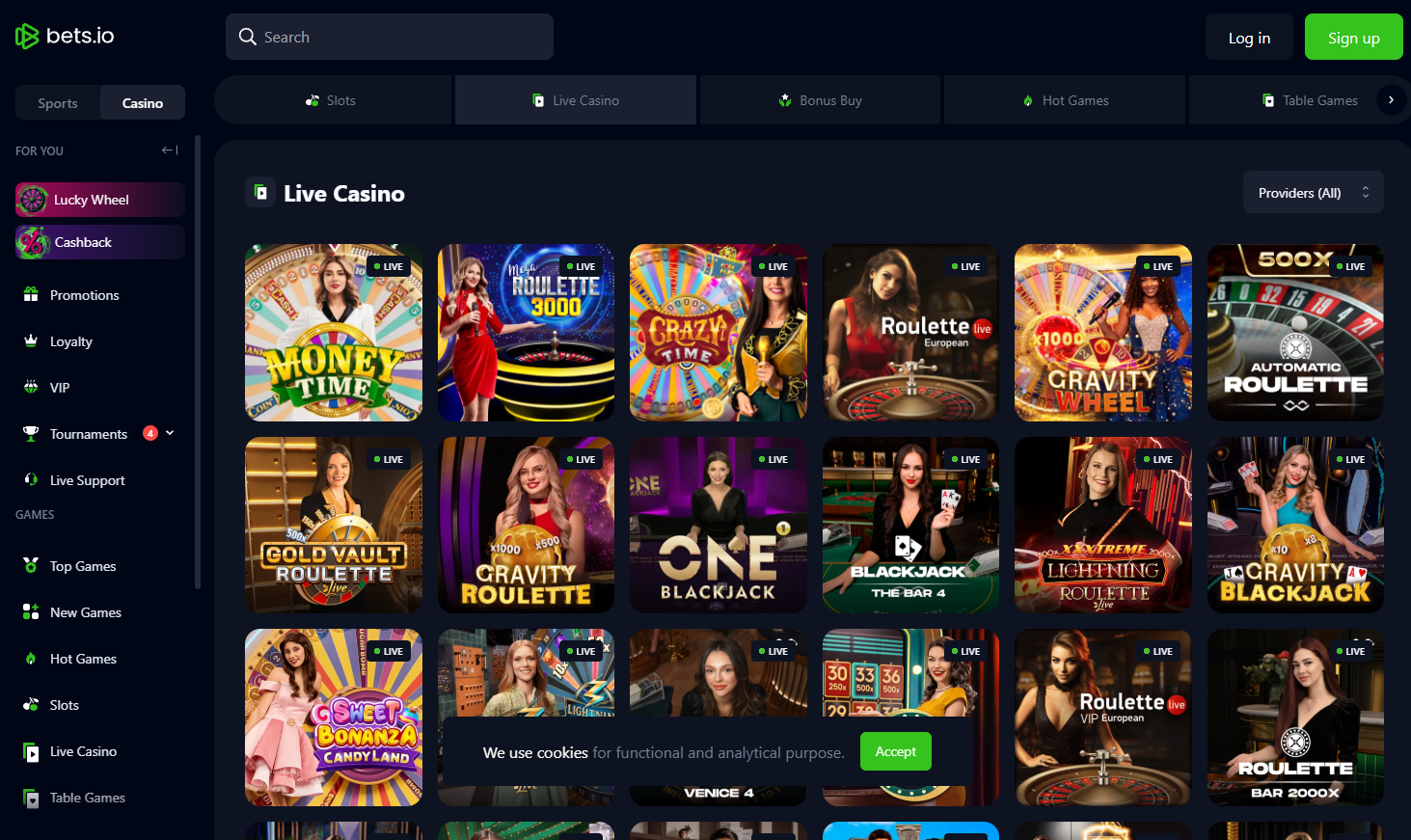 Bets.io Élő Kaszinó