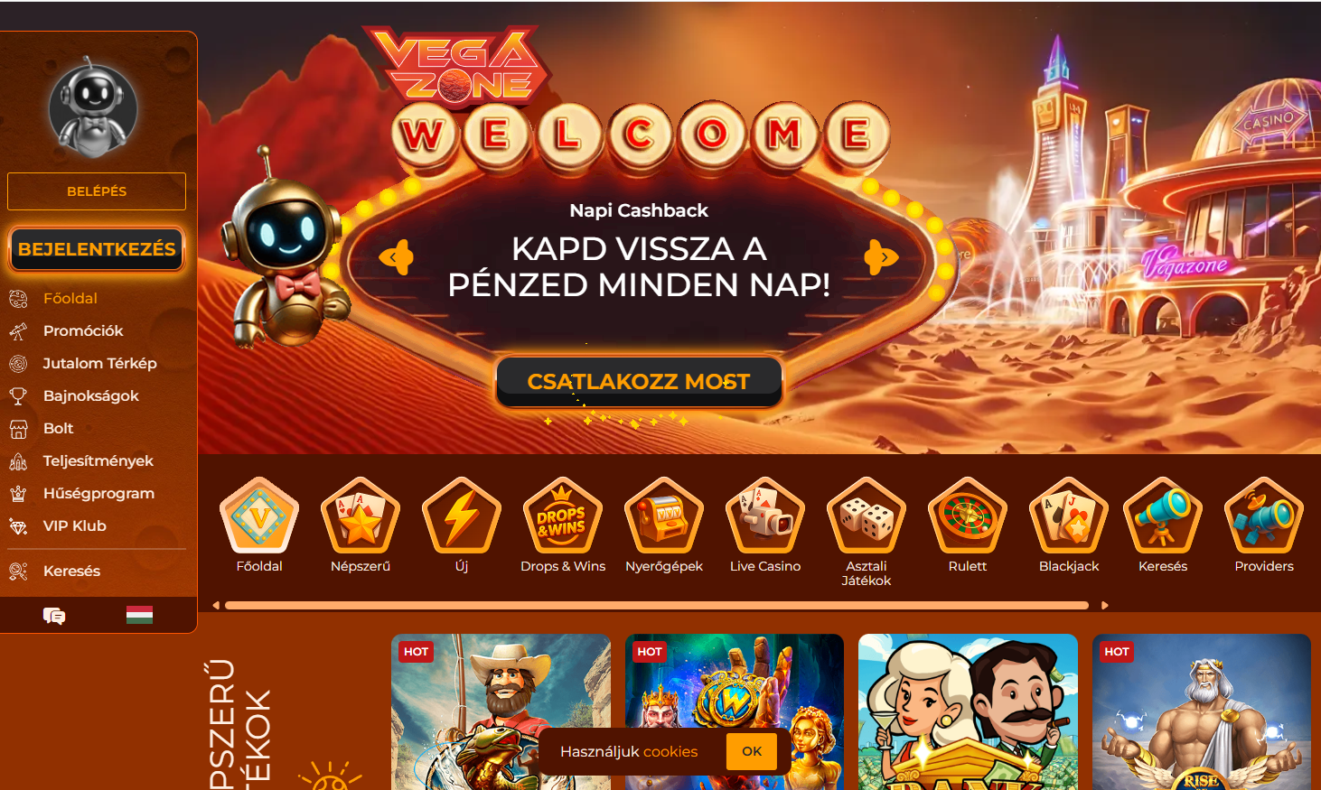 Vegazone Casino Főoldal